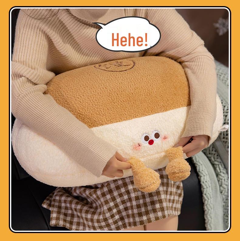 Adorable Mantou Shaped Plush Pillow - Soft Doll Cushion for Office & Home Decor