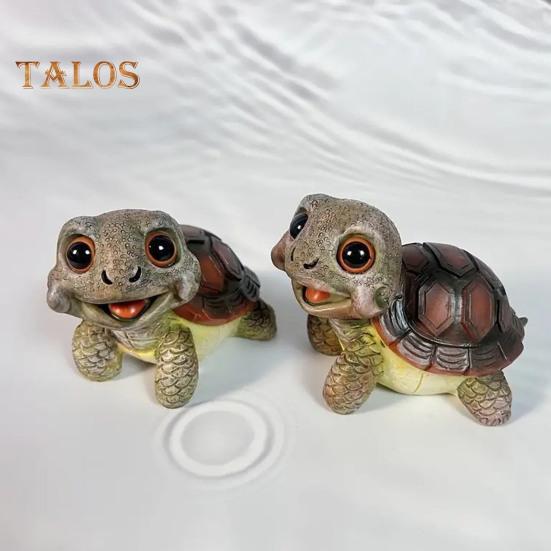 Turtle Statue Garden Mini Figurine Waterproof UV Resistant Mini Size Adorable Turtle Shaped Animal Statue Yard Ornament