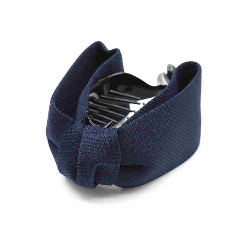 

Элегантные женские заколки для волос с бантиком, однотонные тканевые завязки для волос, заколки для волос, хвост, аксессуары для волос для девочек темно-синий