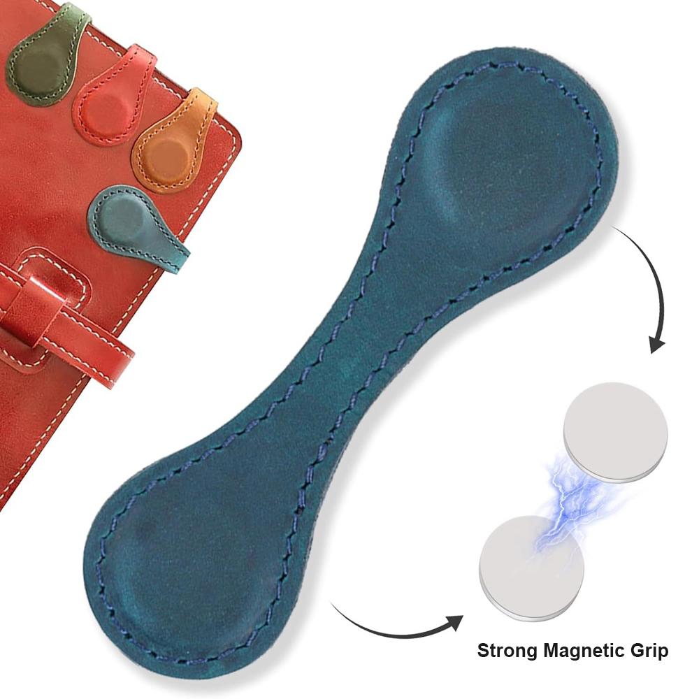 Magnetic Bookmark PU Leather Book Marker Clip Vintage Notebook Marker DIY Bookmarks for Men Women