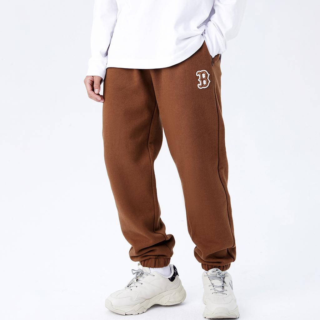 New MLB Base Logo Knitted Sweatpants Unisex Brown 3APT00216-43BRS