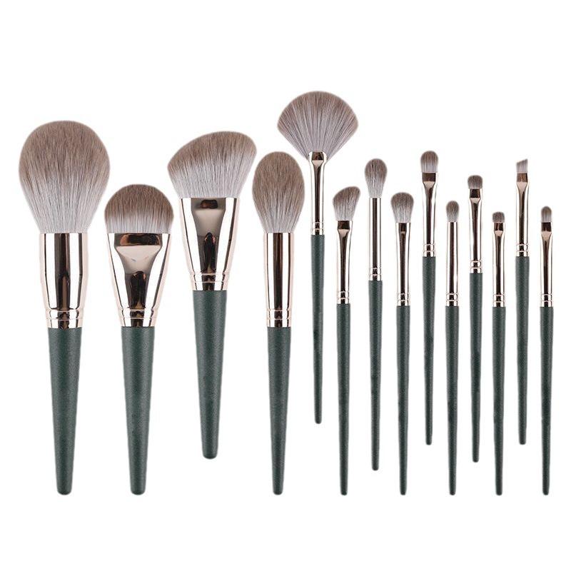 14-teiliges Make-up-Pinsel-Set mit weichen Borsten, Lidschatten-Puderpinsel, komplettes Make-up-Set für Anfänger