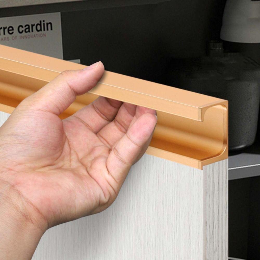 G-shape Hidden Drawer Handle Aluminum Zinc Zinc Alloy Furniture Handle Cabinet Door Handle  Wardrobe
