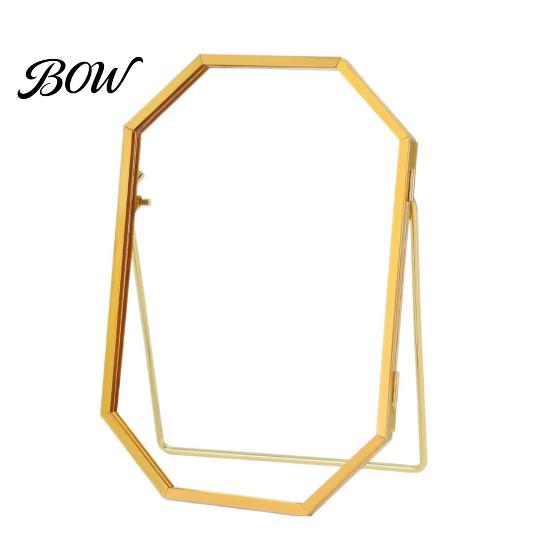 Personalized Memory Frame Glass Press for Dried Flowers, Octagonal Metal Shadow Box with Handprint Clear Glass, Wall Hanging Plant Display Frame, DIY