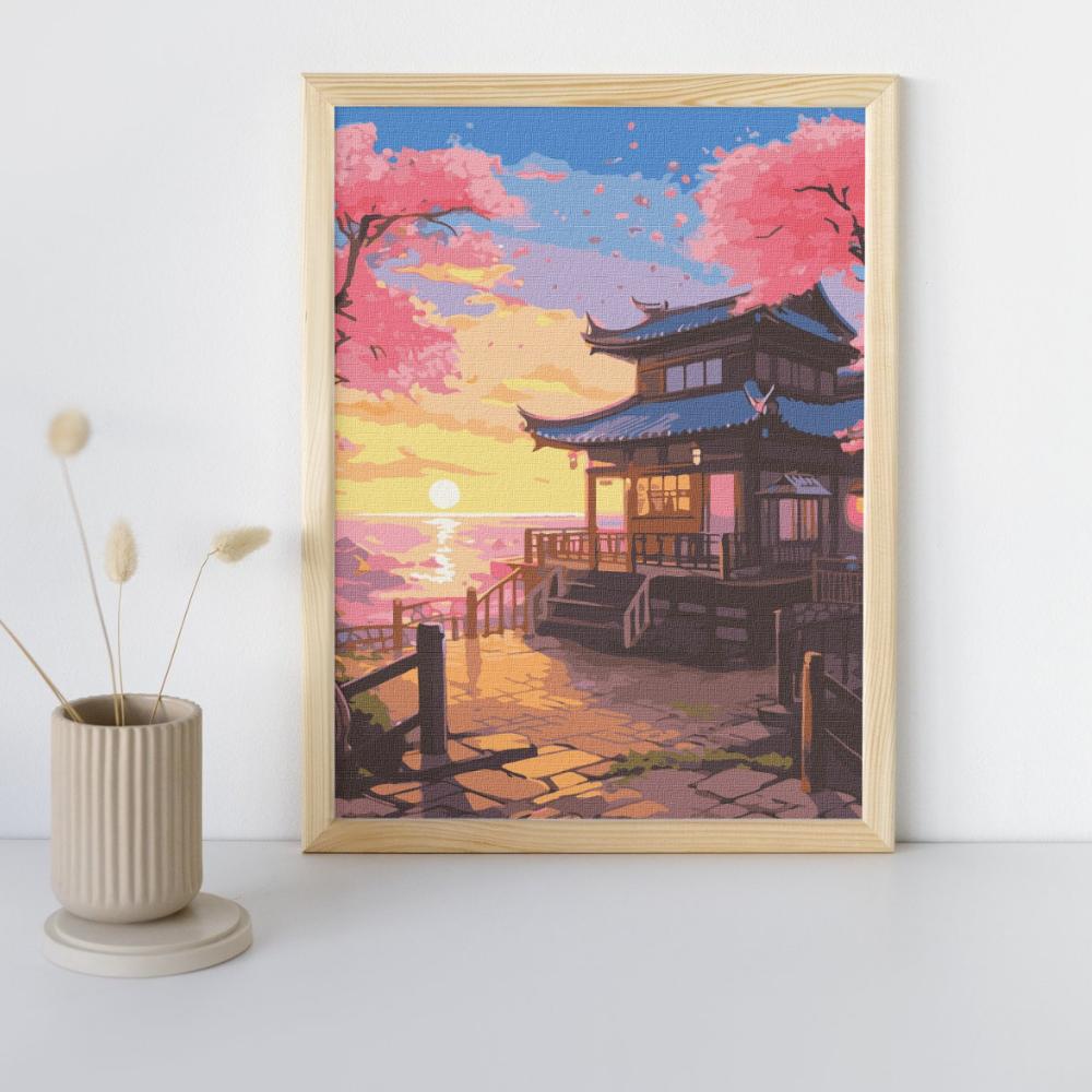 Malowanie Po Numerach Z Ramą Obrazy Do Malowania - Widok Zen 40X50 Cm