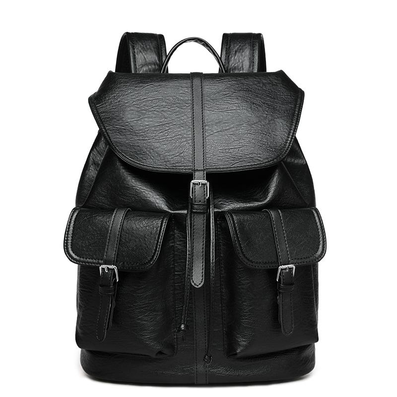 Large Capacity PU Multi-function Backpack Student Schoolbag Women s Backpack чёрный