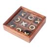 Shriji Crafts Handgefertigtes Holz-Tic-Tac-Toe-Spielset mit Messingeinlagen Klassisches Brettspiel für alle Altersgruppen Geschenke Weihnachten Neujahr