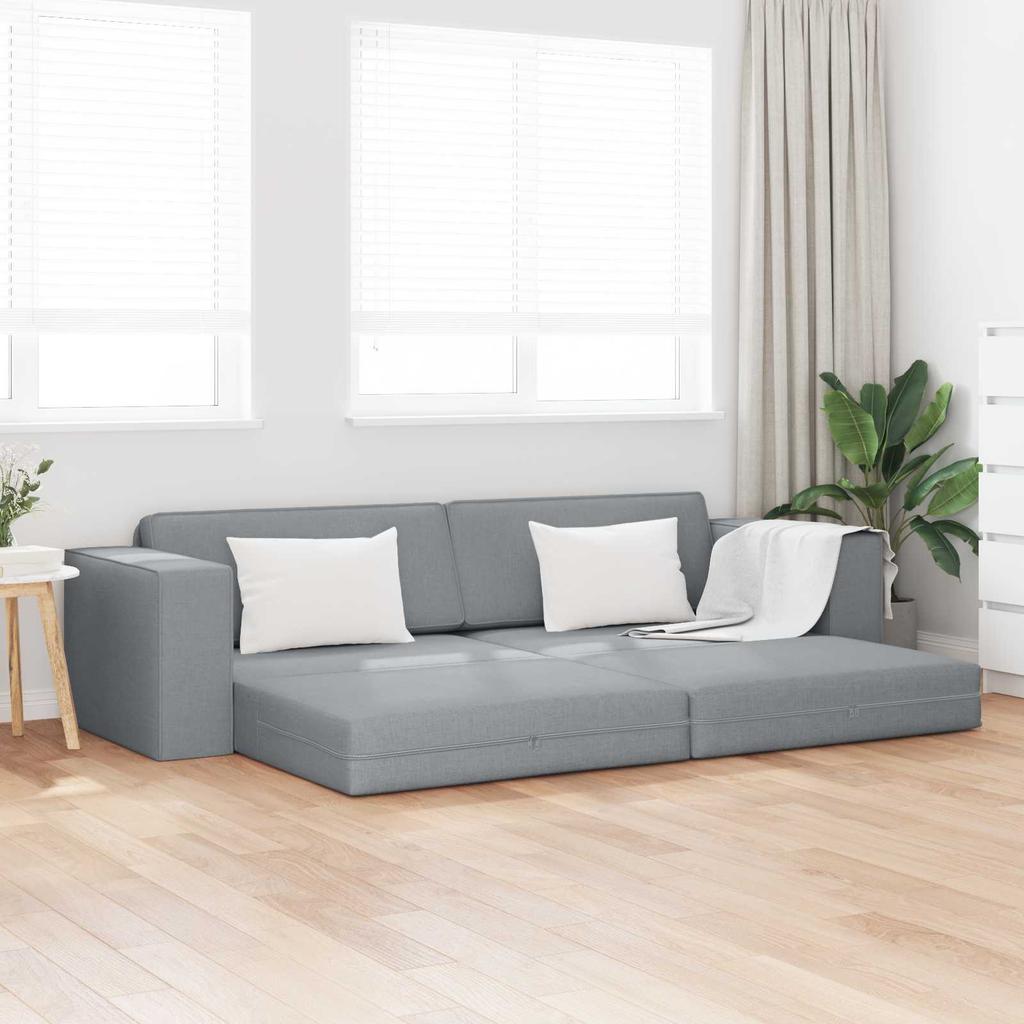 Sofa Bed Light Grey 245 x 78 x 77 cm Fabric