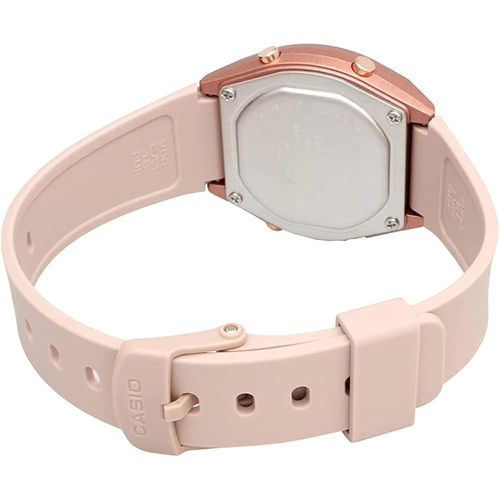 Casio Standard Digital Watch LW204 Waterproof Lightweight Simple Design for Women and Kids Beige/Rose