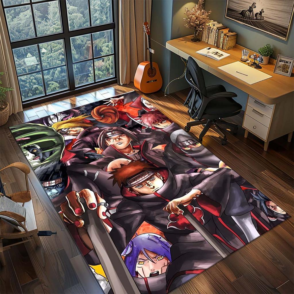 Tappeto Anime Naruto Tappeto Tappeto Grande Area Tappetino Pavimento Antiscivolo Lavabile Stanza Gamer Camera da Letto Decorazione Casa -QJY