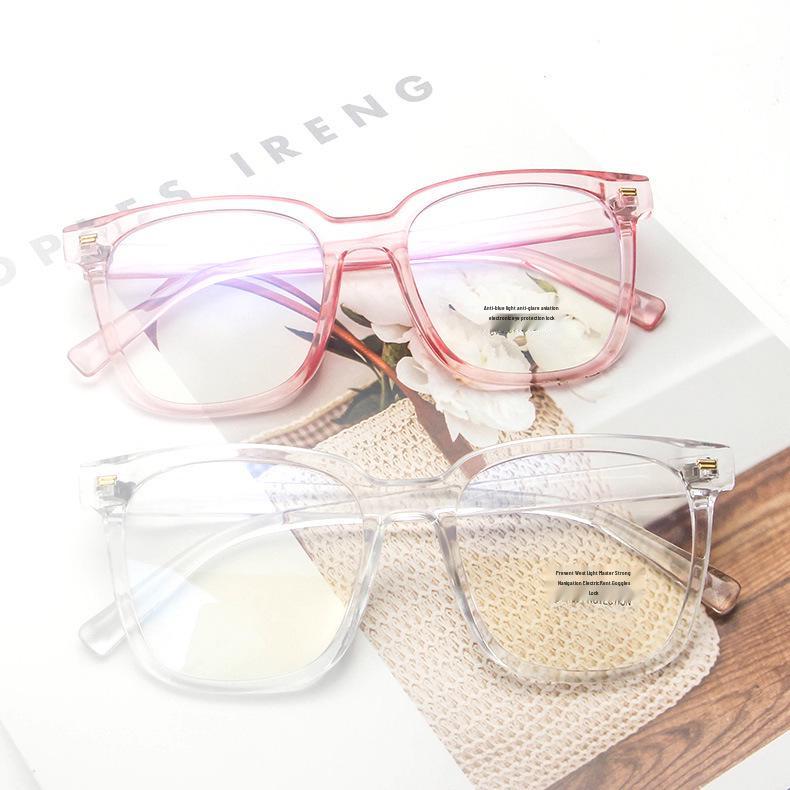 2022 Korean Style Retro Large Frame Blue Light Blocking Glasses for Women