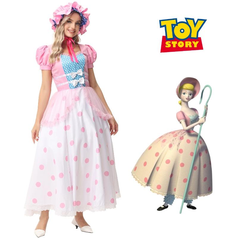 Pink Polka Dot Shepherdess Adult Cosplay Costume For Halloween Ymks Brand
