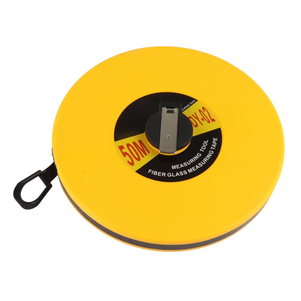 Fiberglass Measuring Tape, 50m Celsius 164ft  , PVC Coated, Folding Metal Hook, ABS Plastic Case, Waterproof, Wear Resistant, Easy To Use for Road,