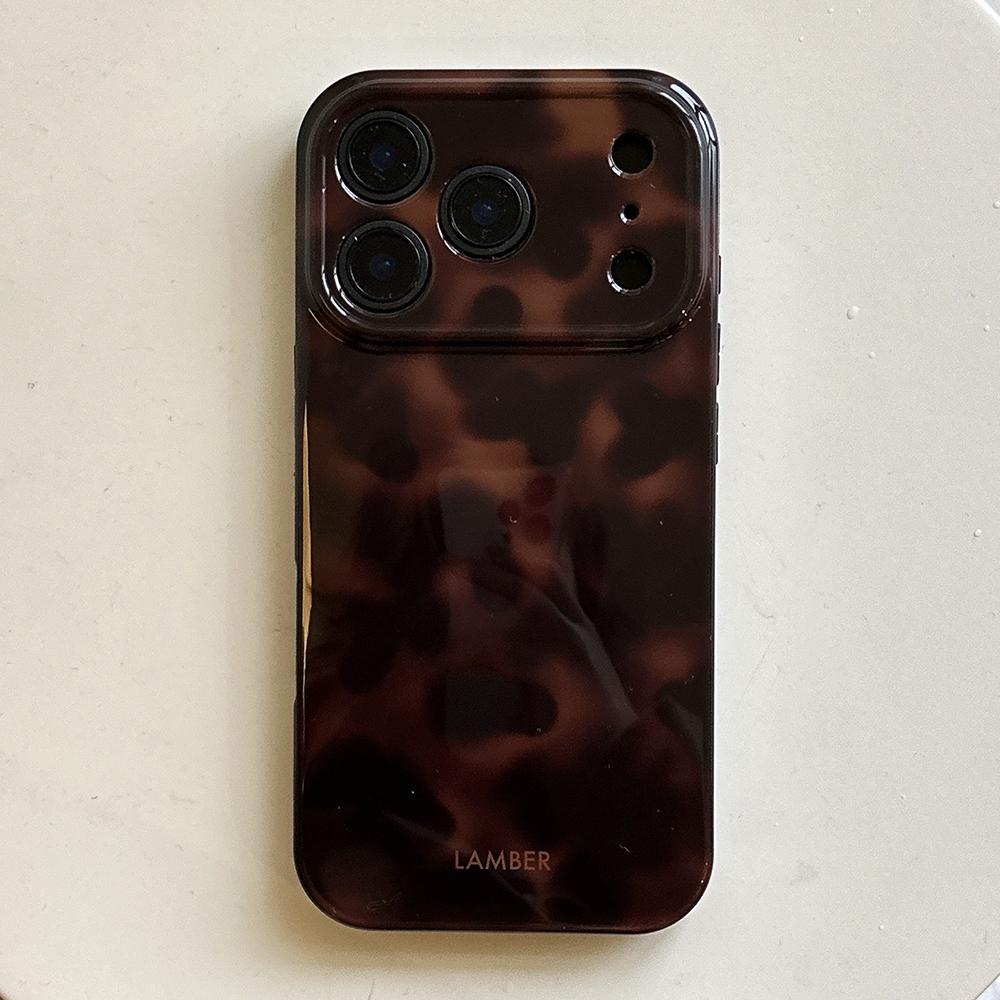 

Korean INS Amber Retro Brown Phone Case for IPhone 11 12 13 15 Pro 14 16 17 Pro Max Shockproof Protective Lamber Back Cover Case iPhone 12