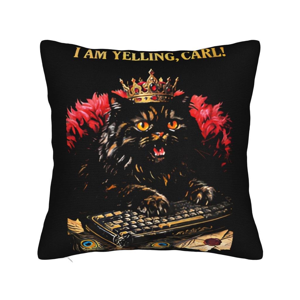 I Am Yelling Carl Donut Cat Meme Pillow Case Funny Pillow Cover Soft Pillowcases For Living Room Chair