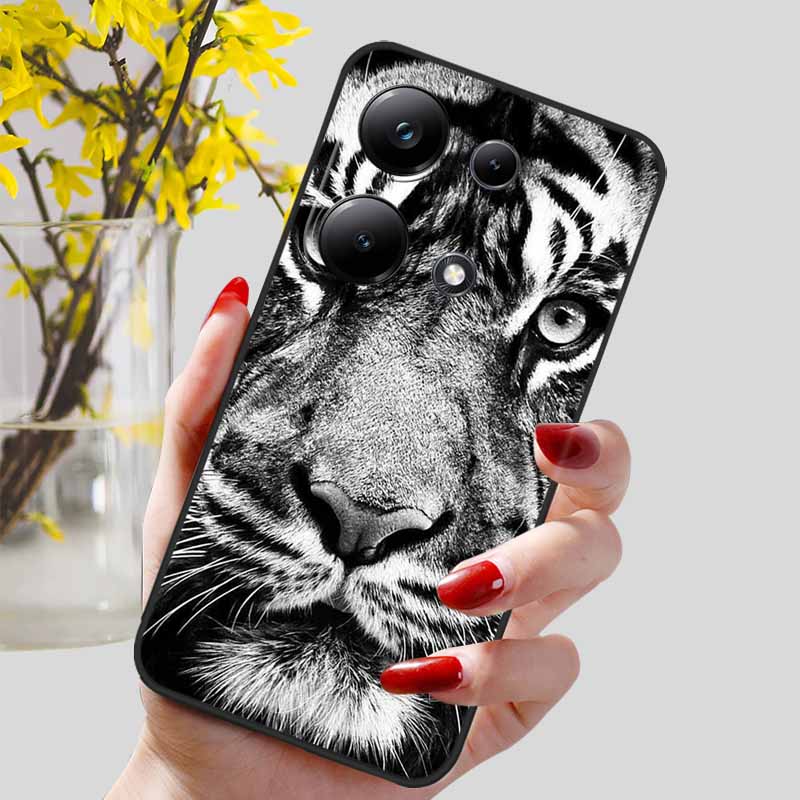 For Xiaomi Redmi Note 13 Pro 4G Case Black Silicon TPU Shockproof Soft Cover For Redmi Note13 4G 2024 Protect Capa 13Pro Coque