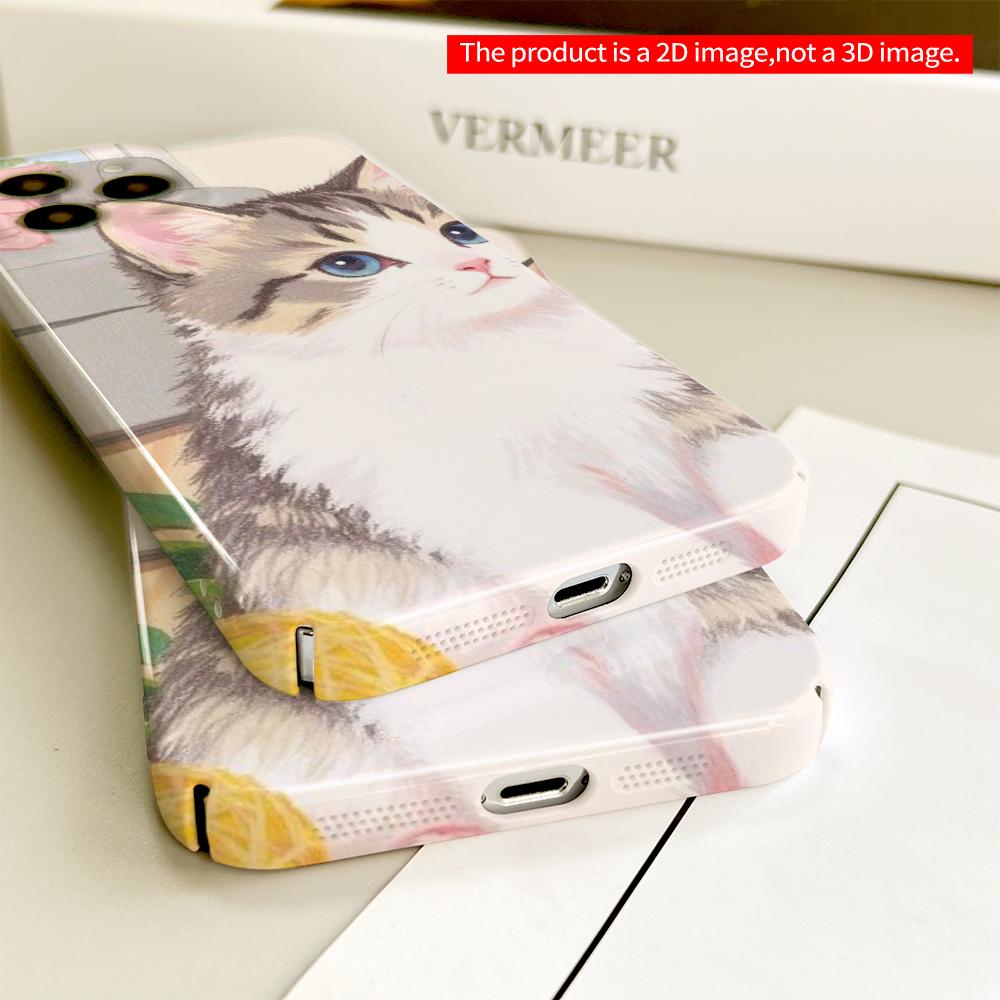 Cute Tabby Kitten with Blue Eyes Phone Case All Inclusive Film Hard Phone Case, Compatible with iPhone 18 Pro Max 17 16 15 14 13 12 11