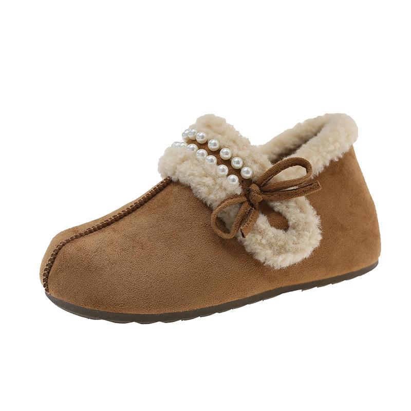 Retro Height-increasing Shoes for Women, New Fleece One-foot Cotton Shoes