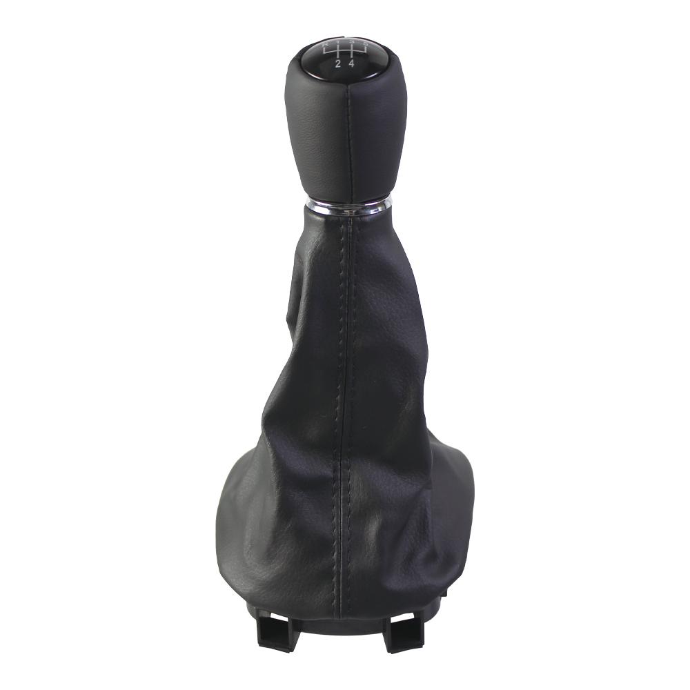 5 / 6 Speed For Seat Leon 1 MK1 Toledo II MK2 1998-2005 12mm PU Leather Car Gear Shift Knob with Gaiter Boot Cover 5-Speed Black