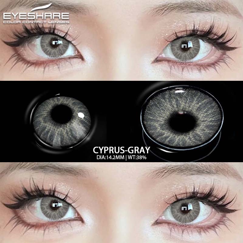 

Цветные контактные линзы EYESHARE, светло-голубые линзы, коричневые натуральные линзы, розовые нежные линзы, серые линзы, зеленые модные линзы, 1 пара 0