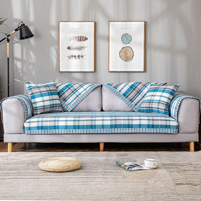 

Летний синий средиземноморский стиль клетчатый хлопок лен диванная подушка подушка круглогодичная ткань льняной чехол для дивана спинка полотенце 3012 Blue 70*50