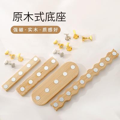 Japanese-Style Log Manicure Base With Metal Chess Pieces, Wearing Manicure Display Board, Manicure Base, Practice Base