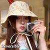 Pastoral Style Sweet Floral Bucket Hat Travel Vocation Women Summer Double-Sided Sun Hat