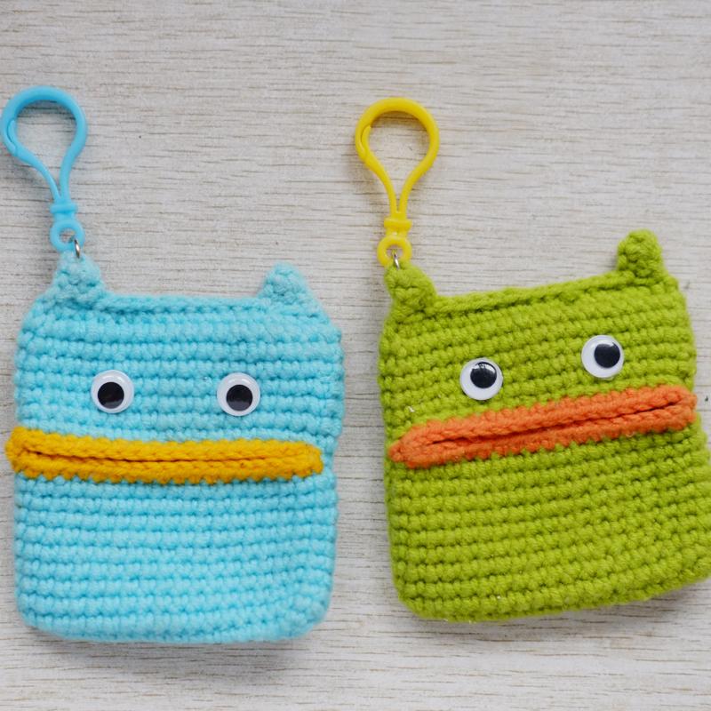 Creative Handmade DIY Crochet Yarn Materials Bag Sausage Mouth Earphone Storage Bag Video Guide Home Fabric Sewing Kit