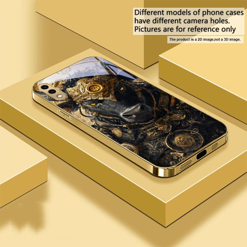 Der Tiger der Krone Für Samsung A 01 52S A04 A05S A10 A12 13 22 23 24 36 42 M02 Note 10 20Ultra 8 9 Goldene Glas-Handyhülle