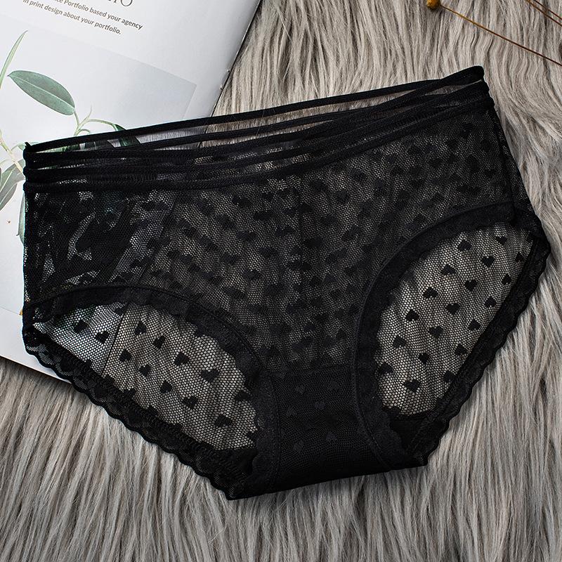 3pcs Sexy Lace Transparent Panties for Women Underwear Fashion Panty Lingerie Breathable Hollow Out Briefs Female Underwear