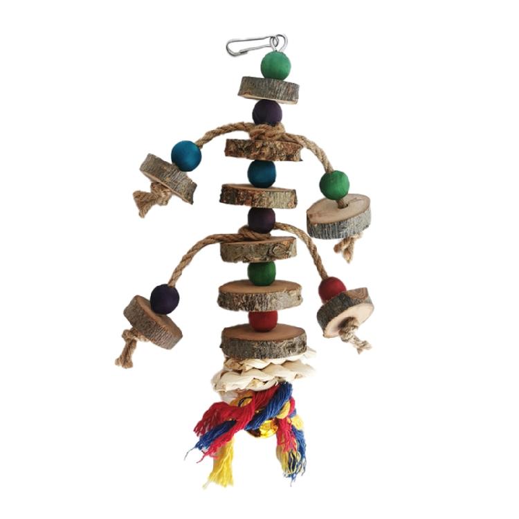 

Bird Chewing Toy Parrot Cage Toys Wooden Blocks for Small Medium Parrots Birds 1