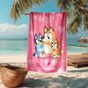 Custom Name Ultra-Soft Beach Towel with Bluey Theme,Ideal for Pool - Camping, Diving - Perfect Travel Essential, Vibrant Beach Towel.