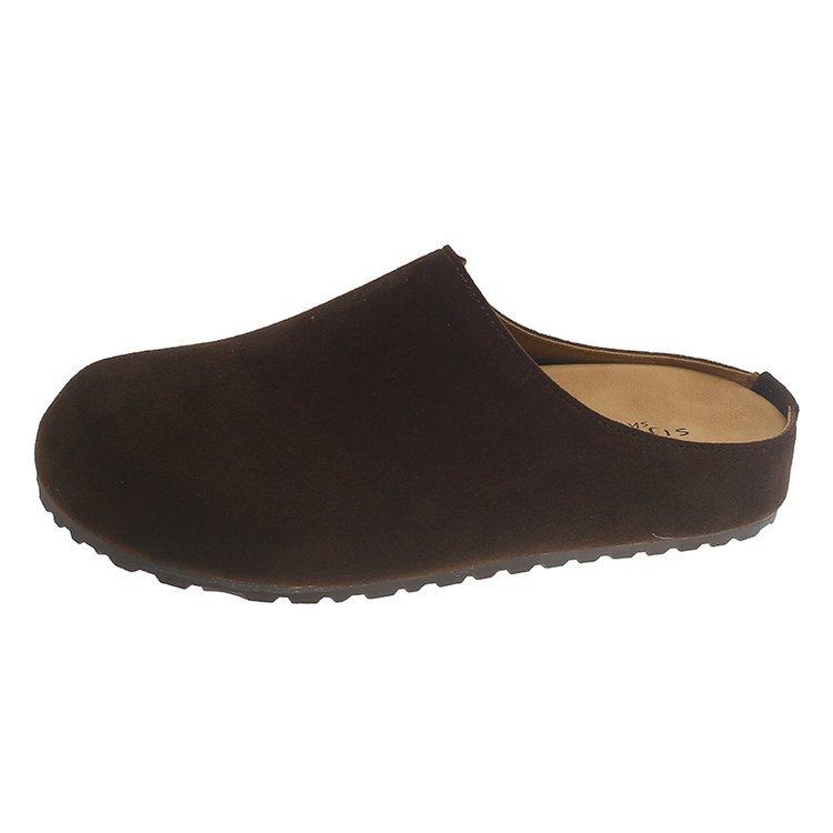 

Soft leather version~ inner heightening platform Boken shoes for women s outer wear spring, summer, autumn and winter new Mori retro baotou half slipp 35 темно-коричневого