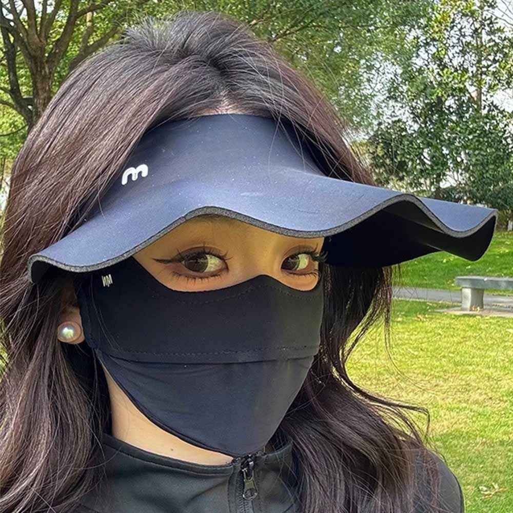 Sun Protection Women's Sun Hat Wide Brim Outdoor Bucket Hat Casual Foldable Shawl Hat  Summer