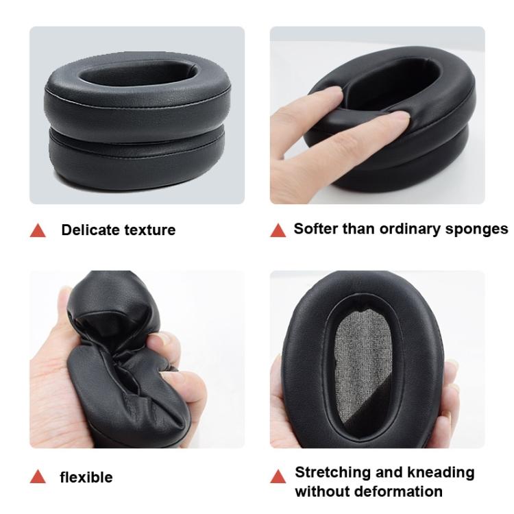 2 Stück Schwamm-Ohrpolster für SONY WH-XB900N Headset, Farbe: Protein-Haut-Schwarz