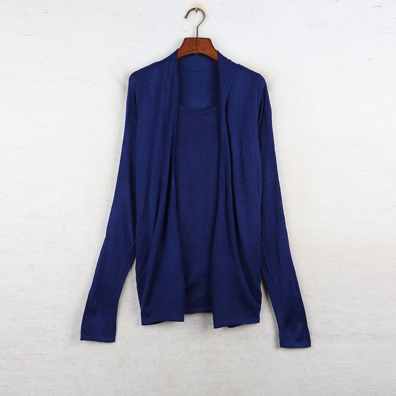 House Autumn New Arrival Export European and American Women's Clothing False Two-Piece Suit Long Sleeves Sweater Knitwear Plus Size Outer Wear