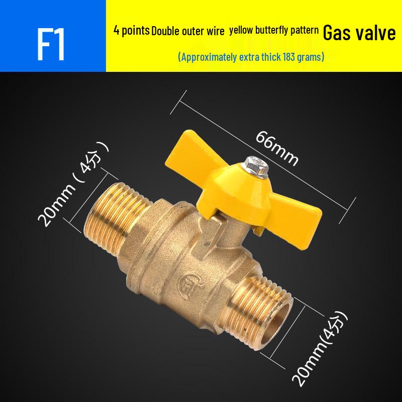Vollkupfer-Kugelkopf-Gasventil für Erdgas, Innen-/Außengewinde, Warmwasserbereiter-kompatibel, 4 Punkte (DN15)