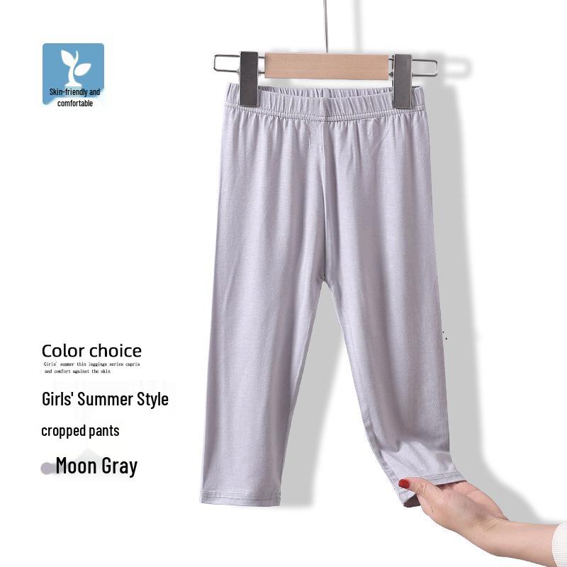 Girls' Modal Leggings for Spring/Summer - Black or White Dance Pants, Medium/Large Sizes