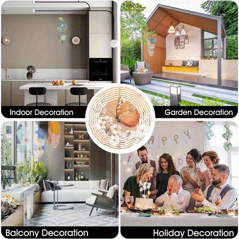 10 Inch Hanging Wind Spinner with 360 Degree Hook for Balcony Garden Decor Spring Summer Outdoor Decoration