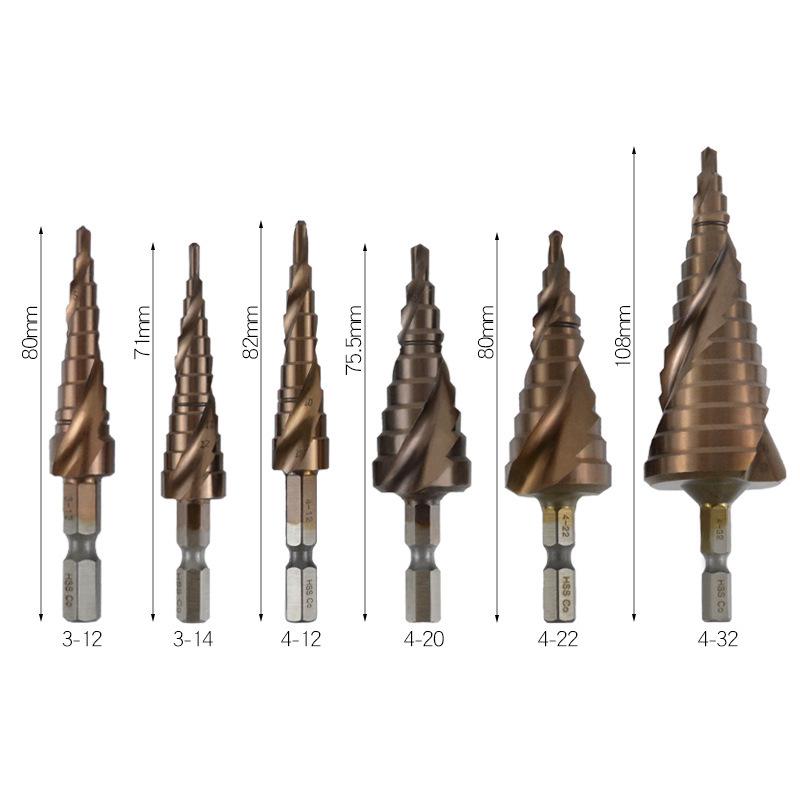 Cobalt High-Speed Steel Step Drill Bit for Thin Metal and Stainless Steel