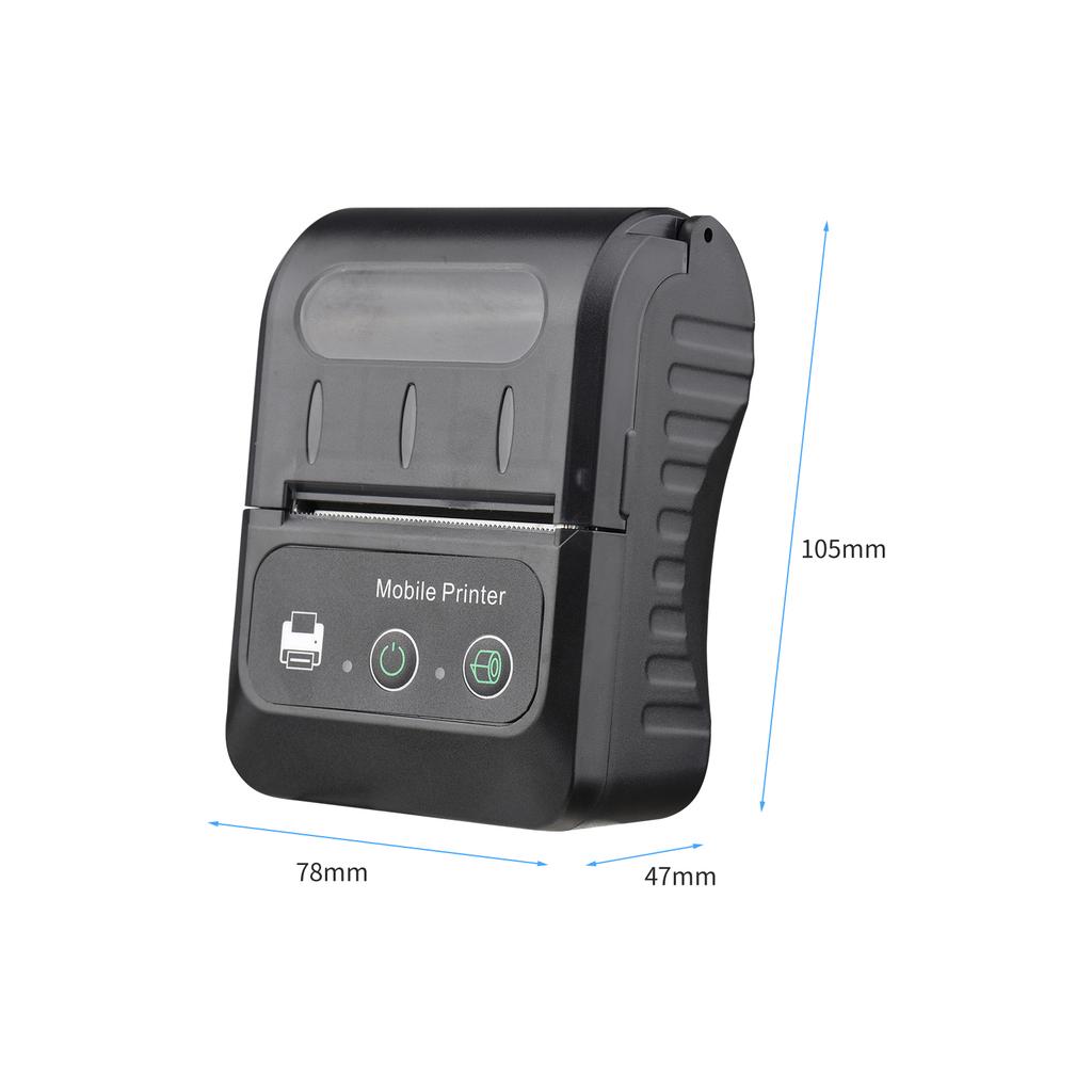 Bisofice Portable 58mm Receipt Thermal Printer 2 Inches Mini Mobile Pocket Printers with 6 Thermal Paper Roll
