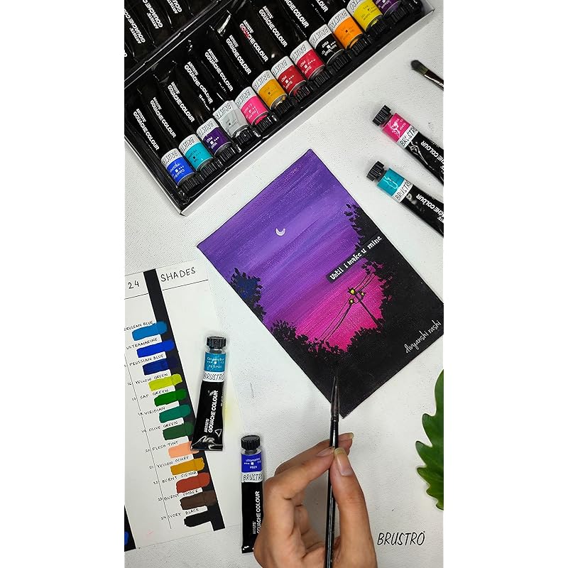 Brustro Artists Gouache Colour Paint Set of 12 Colours X 12ML Tubes. 12 ml (Pack of 12) разноцветный