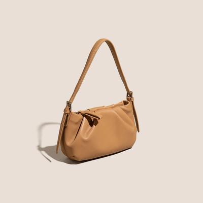 Bolso de Piel de Vaca Suave, Bolso Plegado Tipo Dumpling, Bandolera Cruzada, Bolso de Mano para la Noche