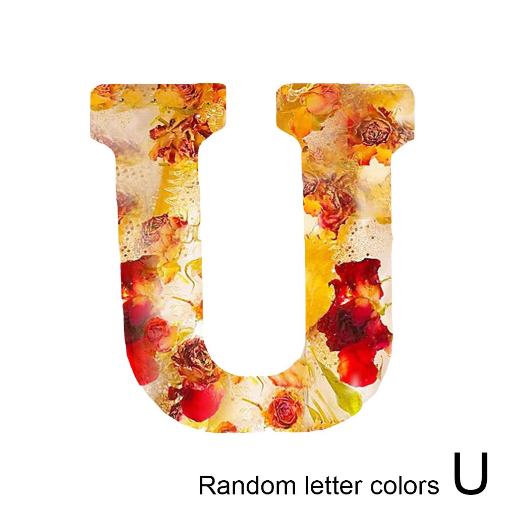 Floral Letter Night Light Alphabet Letter LED Lights Luminous Number Lamp Decorative Resin Lamp With Initial Letter & Dry Flower