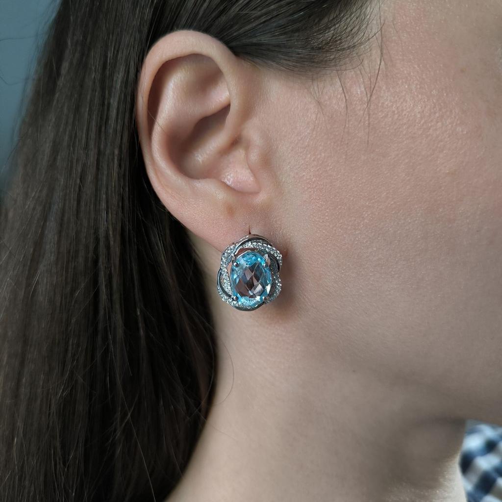 Серебряные серьги с натуральным топазом 13.403ct (2188209)