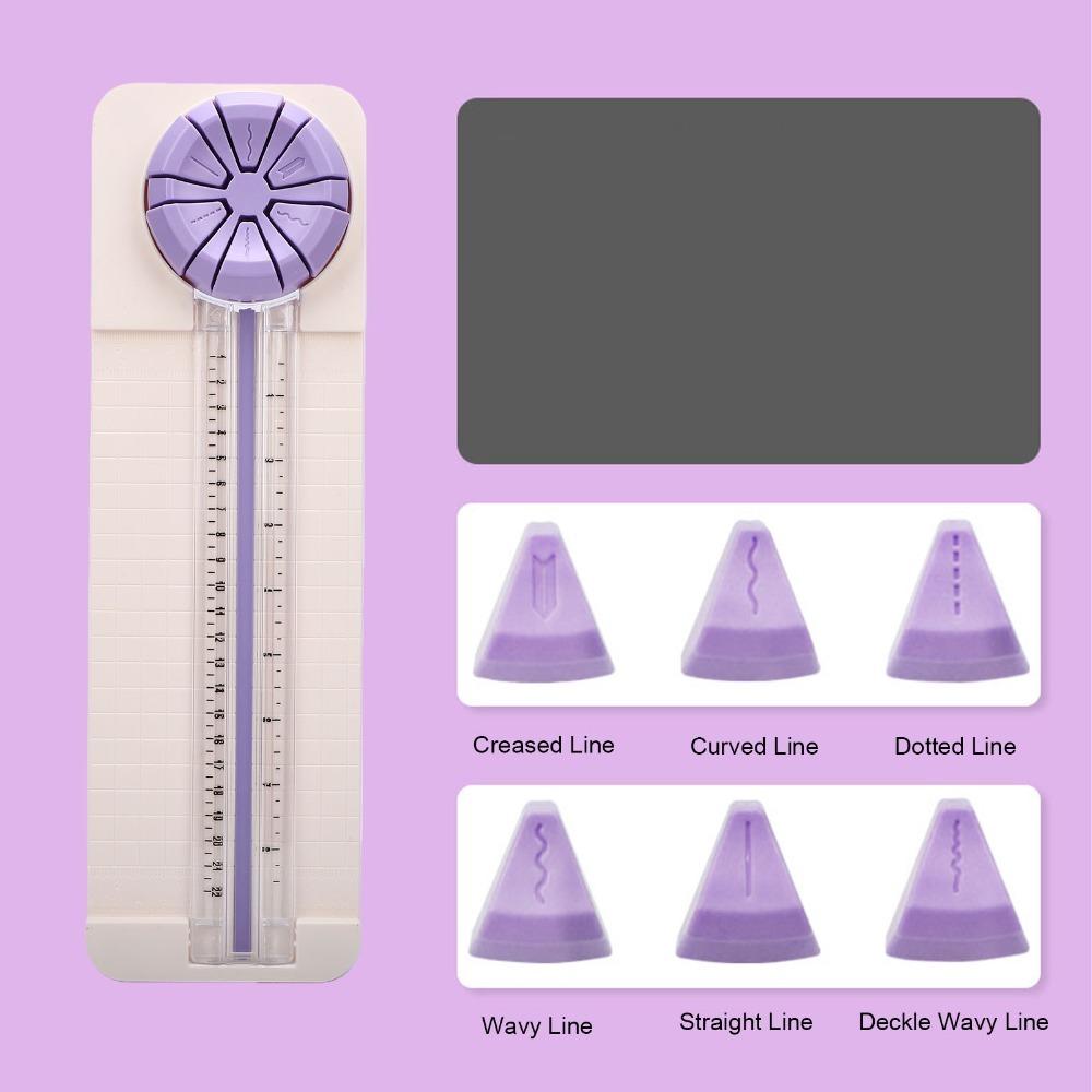 Straight Dotted Curved Paper Cutter ABS Line Cutting Trimmer Portable Paper Cutter  Scrapbooking