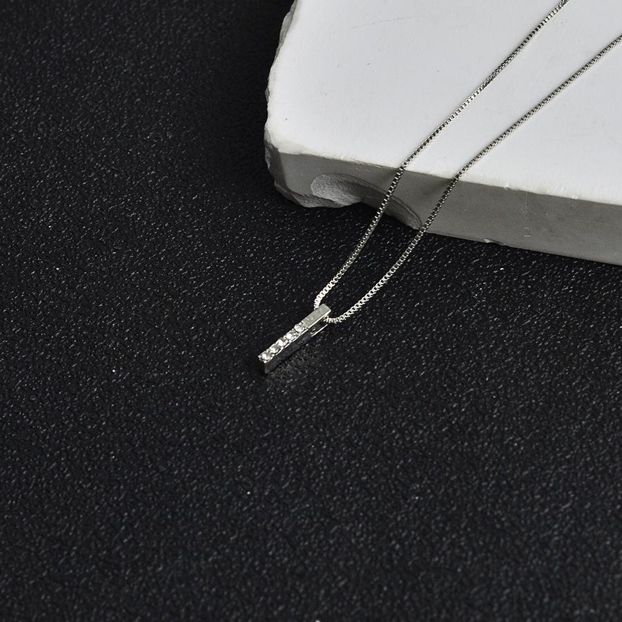 

Fashion simple collarbone chain 1PC necklace elegant and individual one-piece diamond-encrusted long geometric pendant срібний