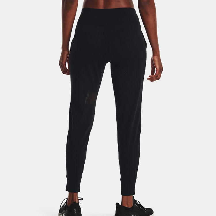 Under Armour Solid Logo High Waist Breathable Comfortable Sports Pants Women Pants Black 1375078-001