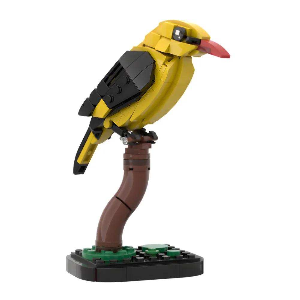 MOC Golden Oriole Building Blocks Model Animal World  Creativity Bird Golden Oriole Bricks Assembly Toys Kids DIY Birthday Gifts