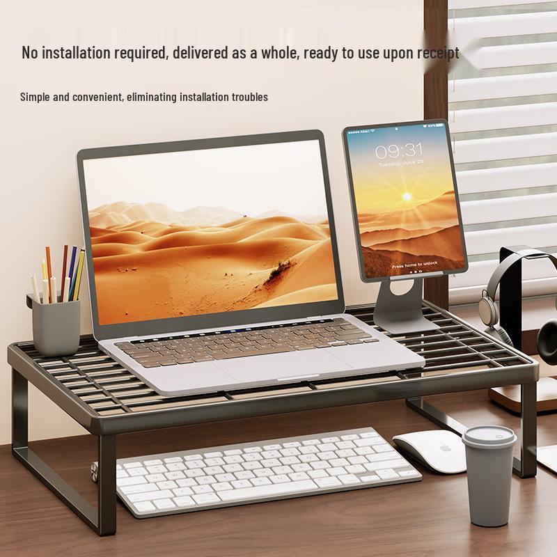Iron Art Desktop Laptop Stand with Cooling Base and Monitor Bracket